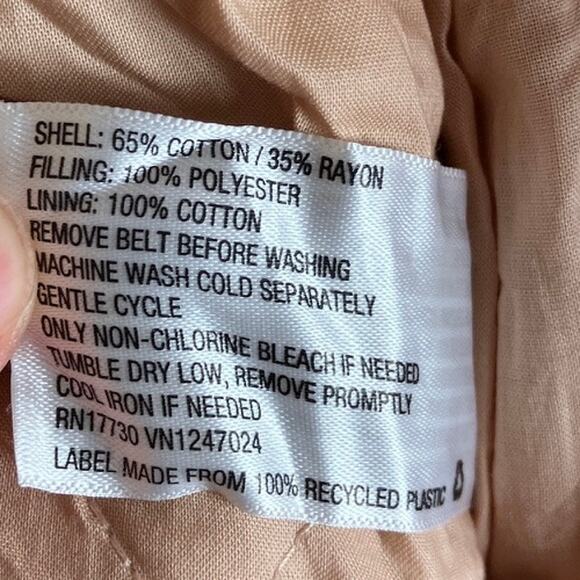 Express Womens Jacket Multicolor Quilted Open Front Belted Cotton Blend Small - Picture 7 of 12